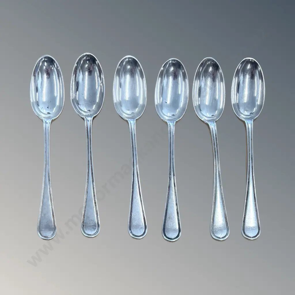 Six Sterling Silver Teaspoons, TW96gms Image 1++
