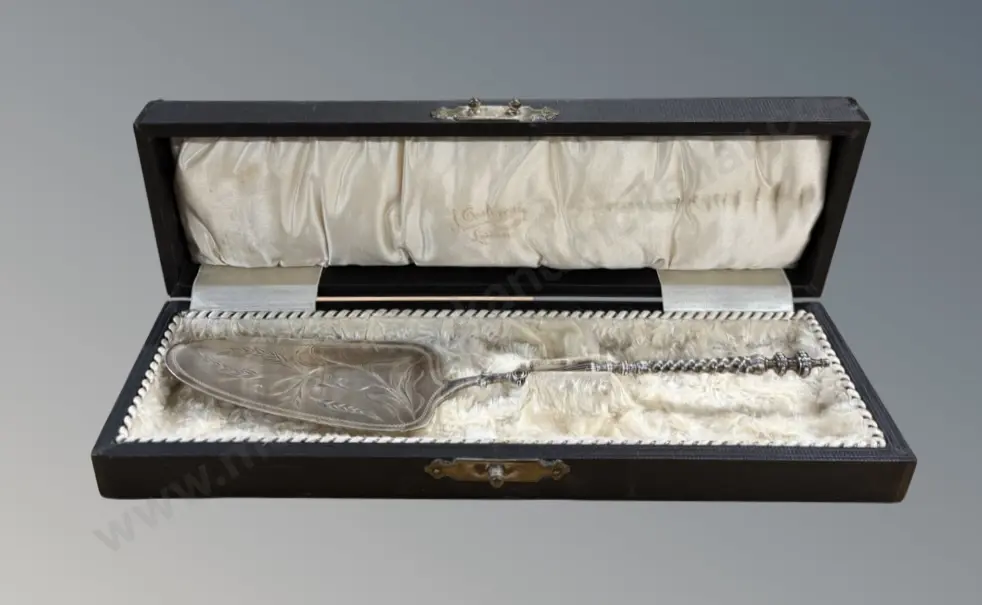 Cased Dutch Silver 835 Cake Slice, TW58gms Image 1++