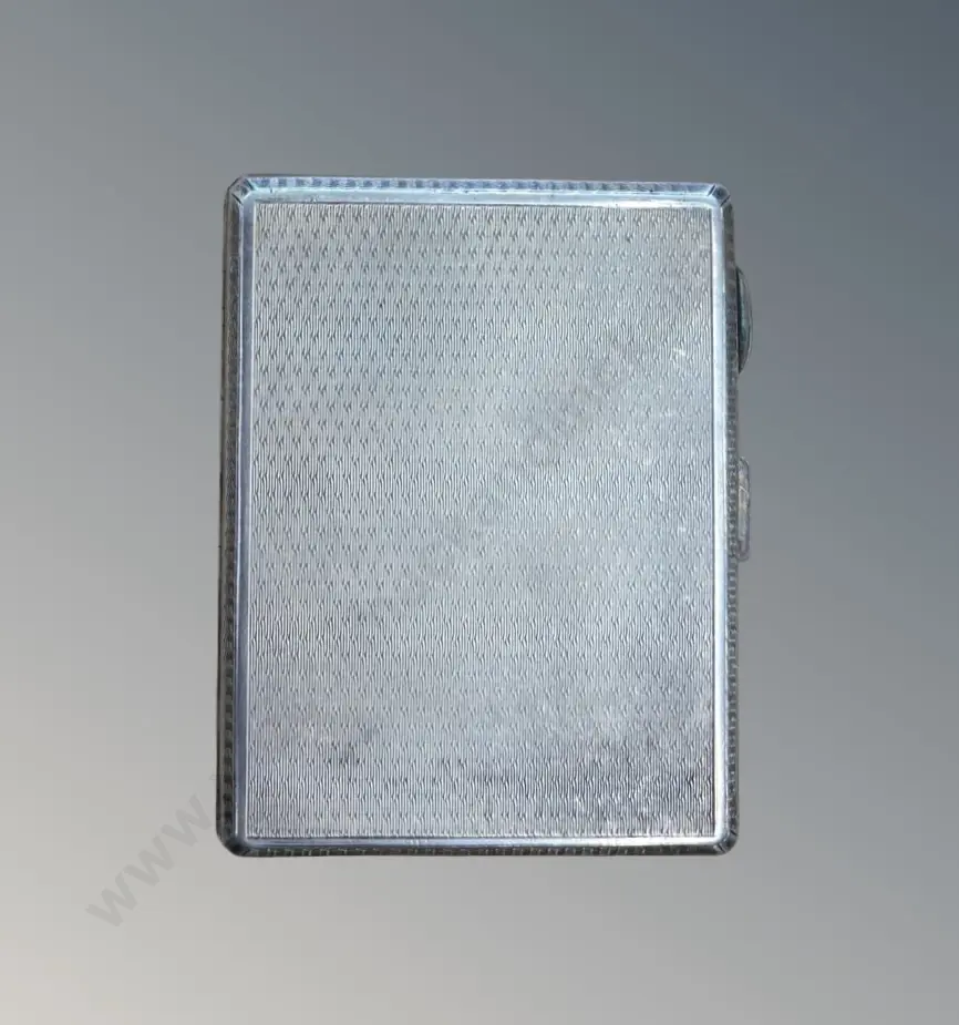 Sterling Silver Gilt Lined Cigarette Case, TW87gms Image 1++
