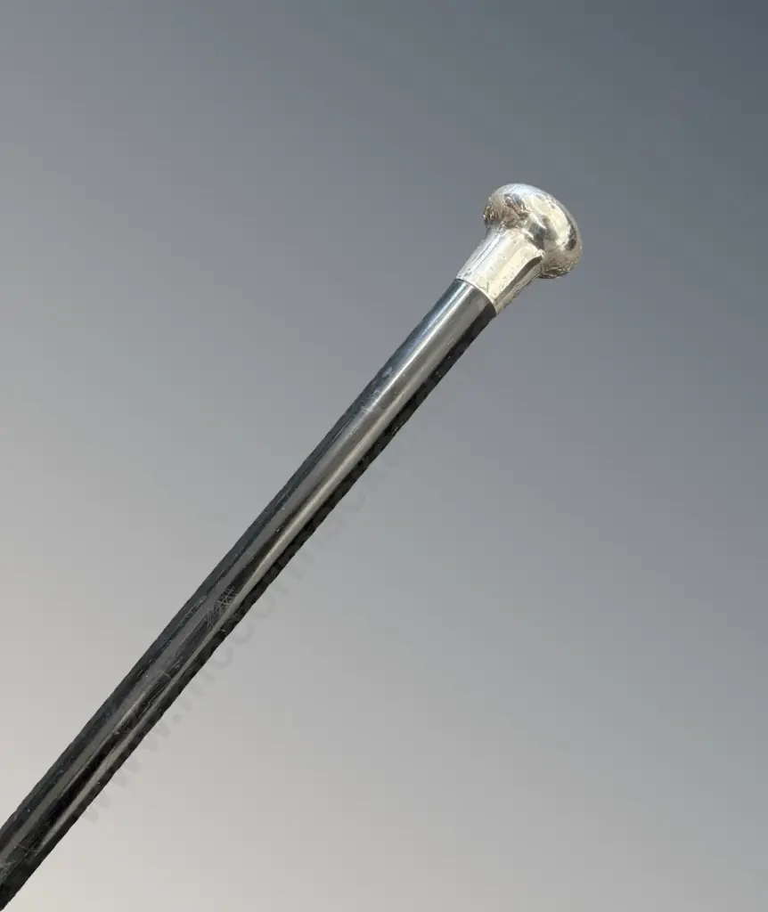 English Walking Stick with Sterling Silver Mounted Handle Image 1++