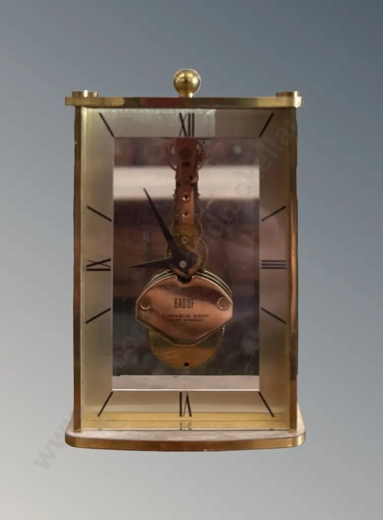 German Baduf Brass Skeleton Clock Image 1++