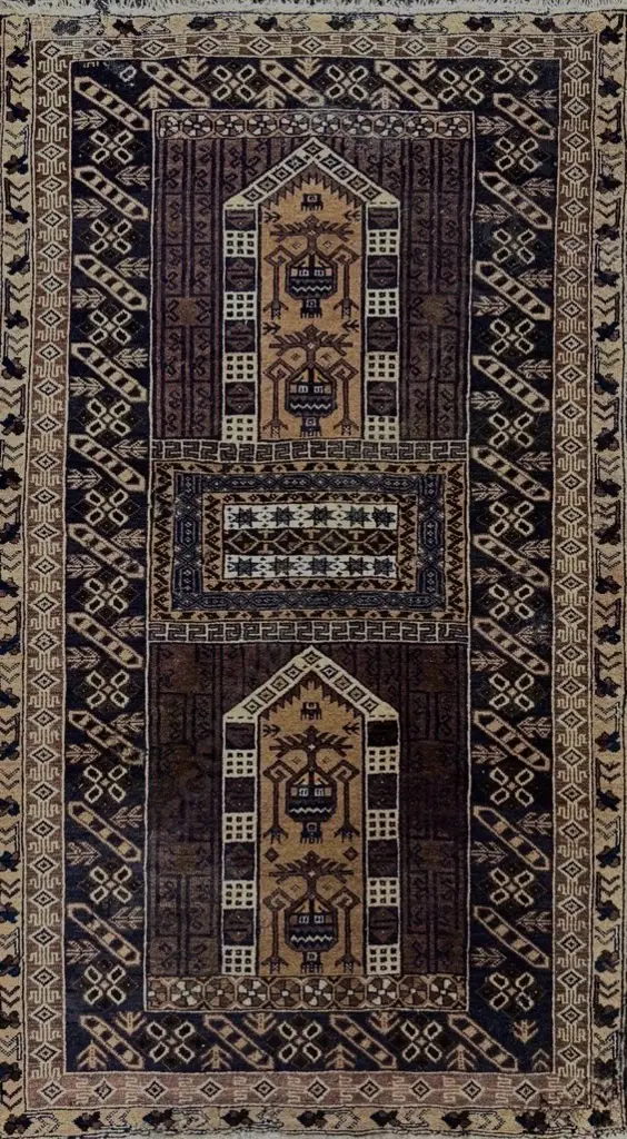 Persian Rug - Blue and Tan Tones, 150x85cm Image 1++