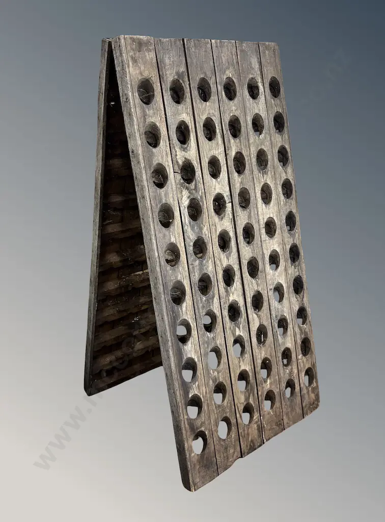 French Free-Standing A-Frame 120 Bottle Wooden Wine Rack H153xW73cm Image 1++