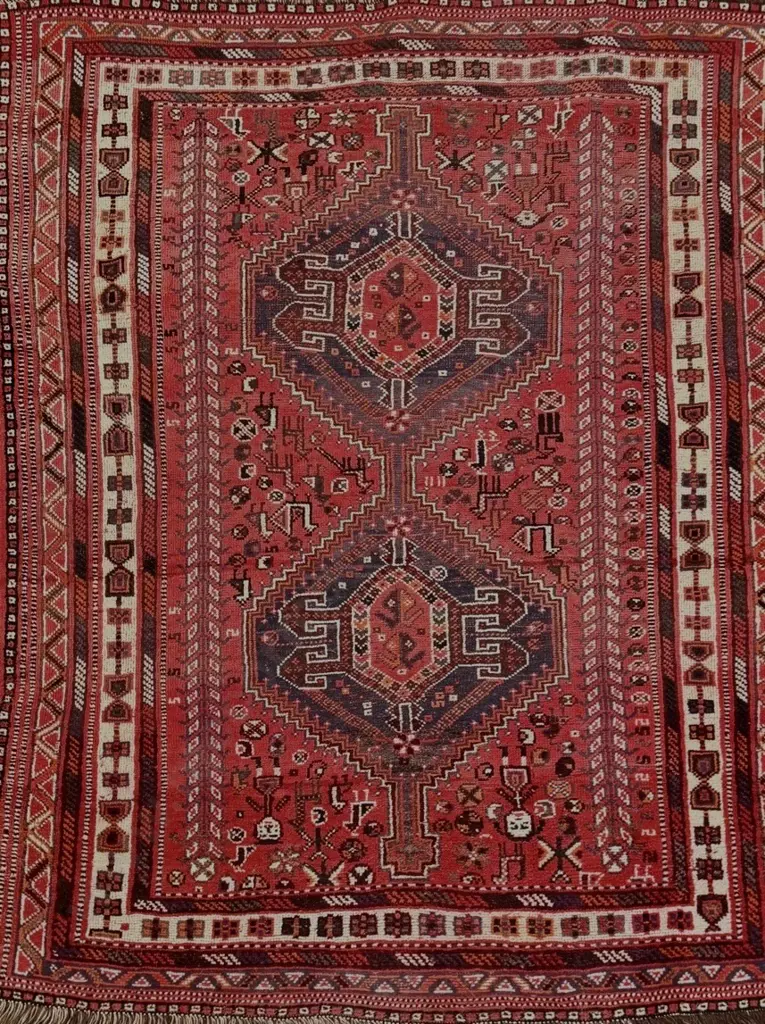 Persian Rug - Red, Orange and Cream Tones 197x157cm Image 1++