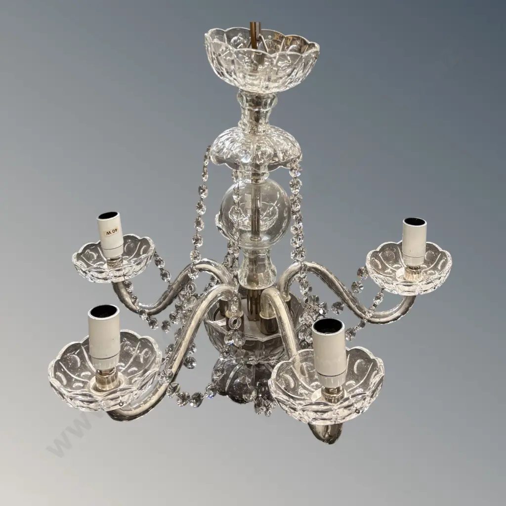 Crystal 5 Branch Chandelier Image 1++