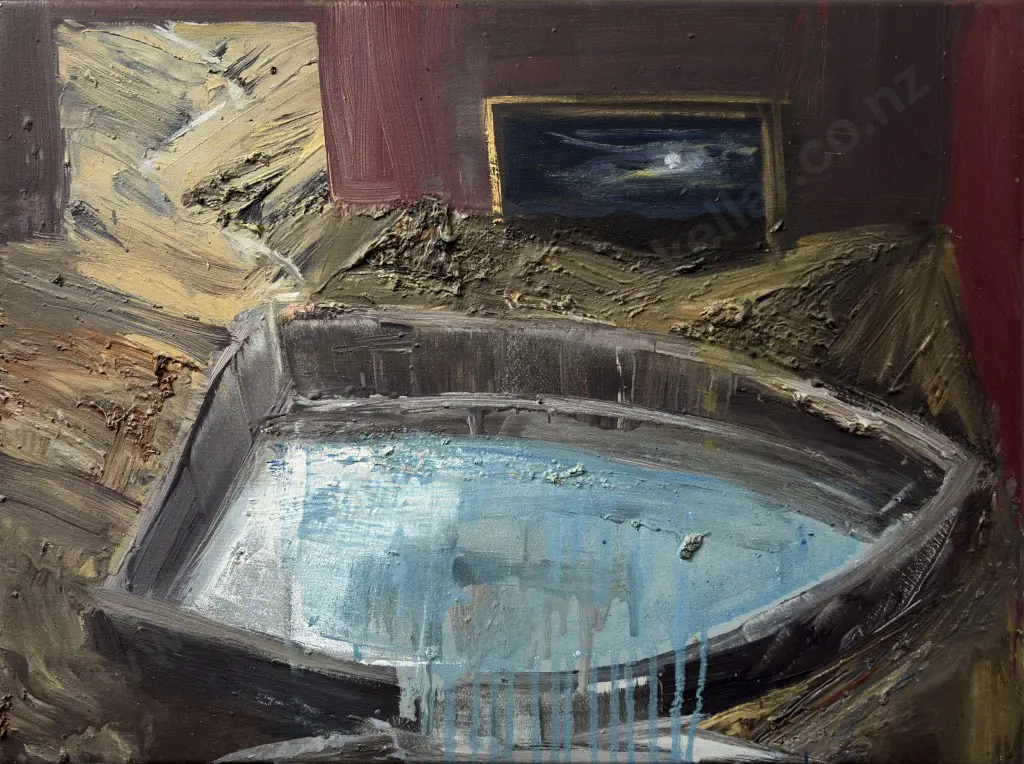 Euan Macleod - Flooded Boat Hills Room, 2004, oil on canvas, 380x510mm Image 1++