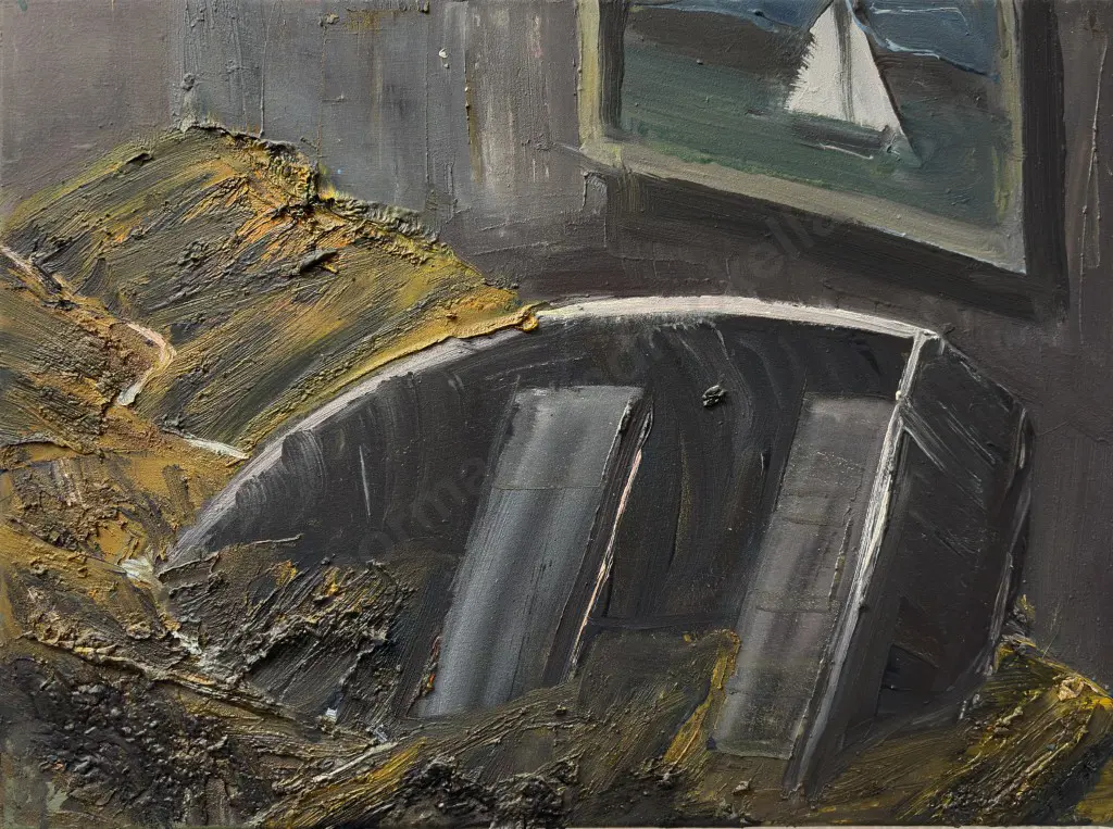 Euan Macleod - Boat with Hills and Painting 2004, oil on canvas, 380x510mm Image 1++