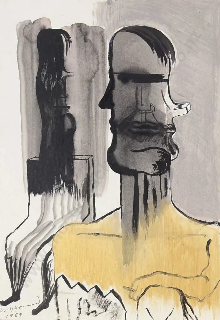 Bill Hammond - Untitled 1989, acrylic on board, 410x290mm Image 1++