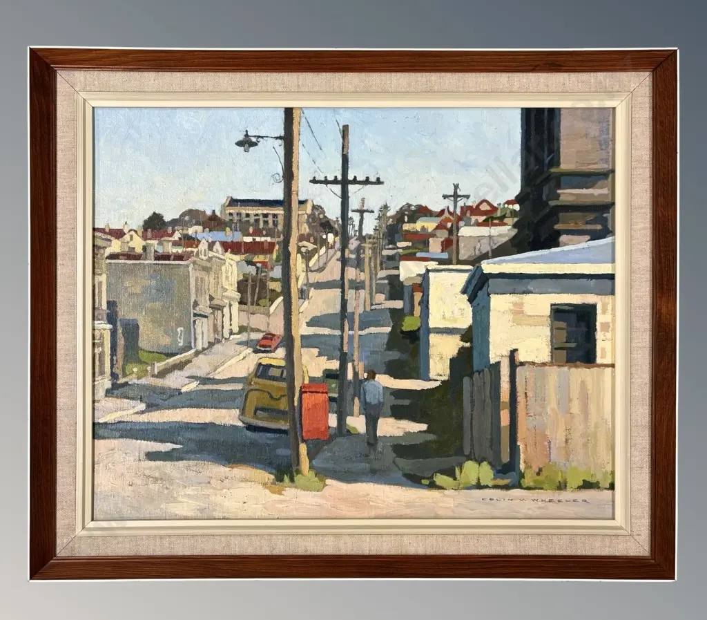 Colin Wheeler - Wansbeck Street, Oamaru, oil on board, 470x595mm Image 1++