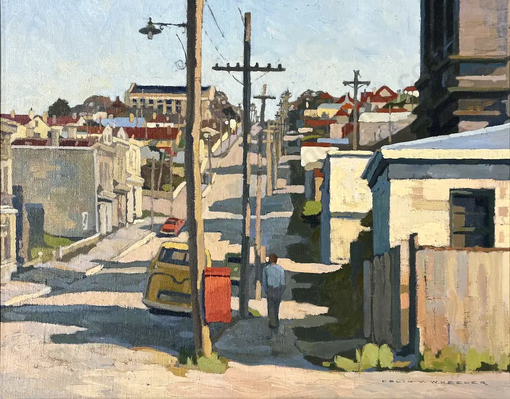 Colin Wheeler - Wansbeck Street, Oamaru, oil on board, 470x595mm Image 1++