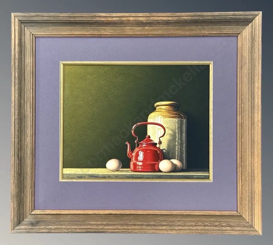 Geoff Williams - Red Kettle, acrylic on board, 315x405mm Image 1++
