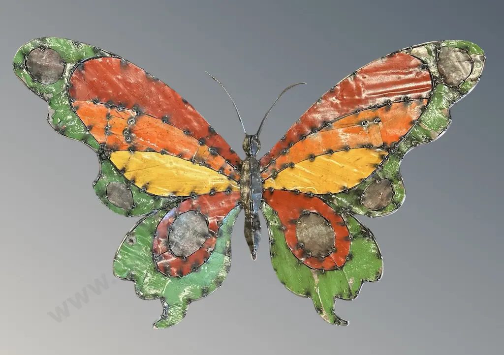 Hannah Kidd - Butterfly, painted, welded corrugated iron, 605x865mm Image 1++