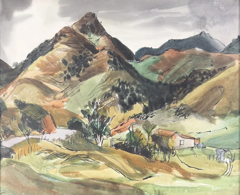 Russell Clark - Northland, watercolour on paper, 320x395mm Image 1++