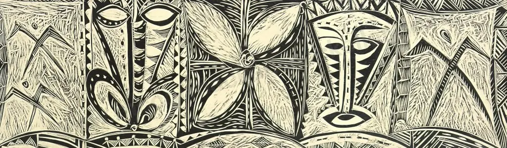 Fatu Feu'u - Ulufale, woodcut PP, 280x930mm Image 1++