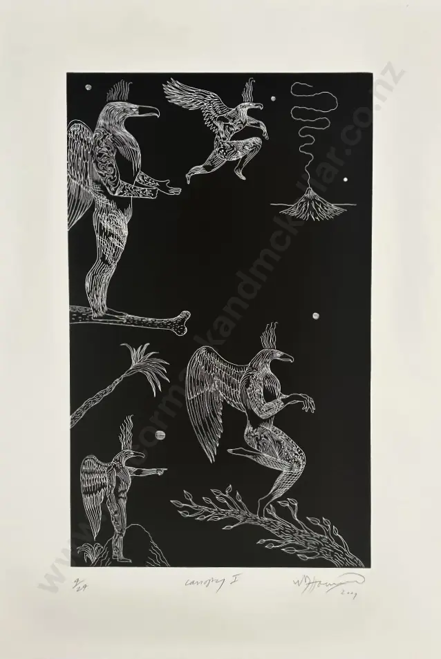 Bill Hammond - Canopy 1 2009, engraving on paper 4/24, 660x450mm (unframed) Image 1++
