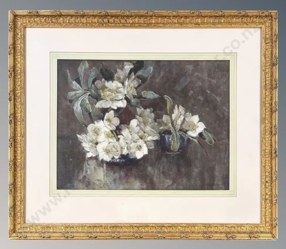 M O Stoddart - Christmas Roses, 1906, watercolour on paper, 440 x 585mm, Image 1++