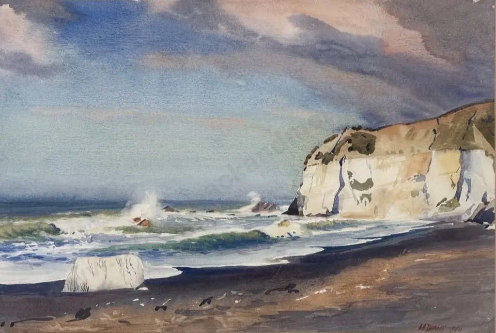 AA Deans - Coastline, 1980, watercolour on paper, 360x545mm Image 1++