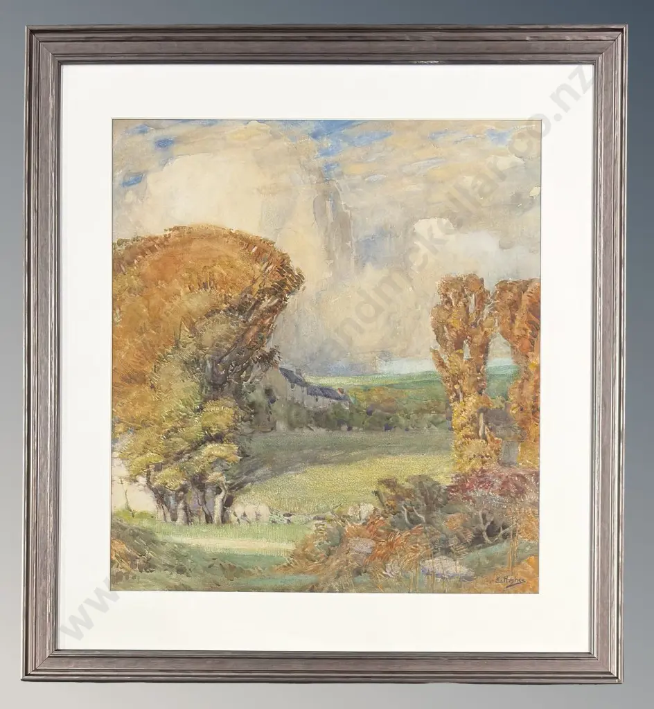 E Hughes - Autumn in the Countryside, watercolour on paper, 580x530mm Image 1++