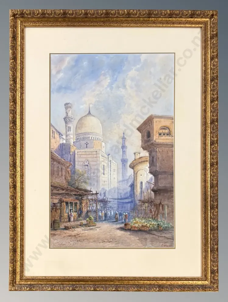 Frank Catano - Market Scene, watercolour on paper, 695 x 440mm Image 1++