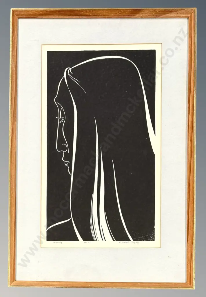 E Mervyn Taylor - Serenity, linocut, edition of 25, 370x215mm Image 1++