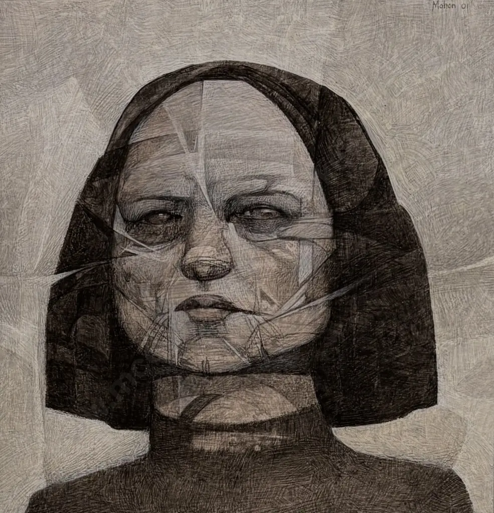 Sam Mahon - Rima, 2001, acrylic on board, 300x290mm Image 1++