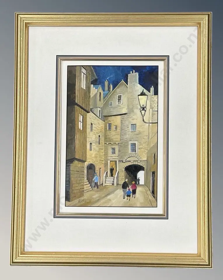 Tom Esplin - Bakehouse Close, Royal Mile, Edinburgh, oil on board, page 171 Tom Esplin Book, 340x220mm Image 1++