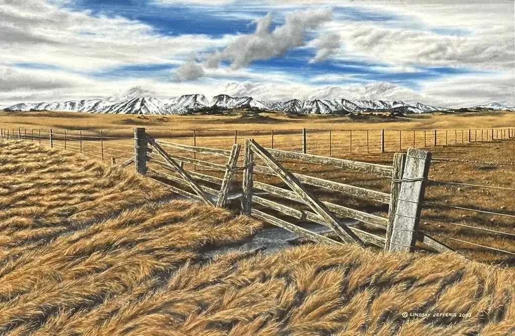 Lindsay Jefferis - Early Morning, Maniototo, 2003, oil on board, 490x740mm Image 1++