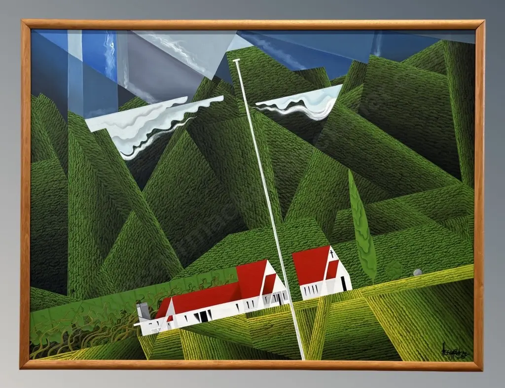 Lyn Bergquist - Churches of the Hokianga, 1998, acrylic on canvas, 900x1200mm Image 1++