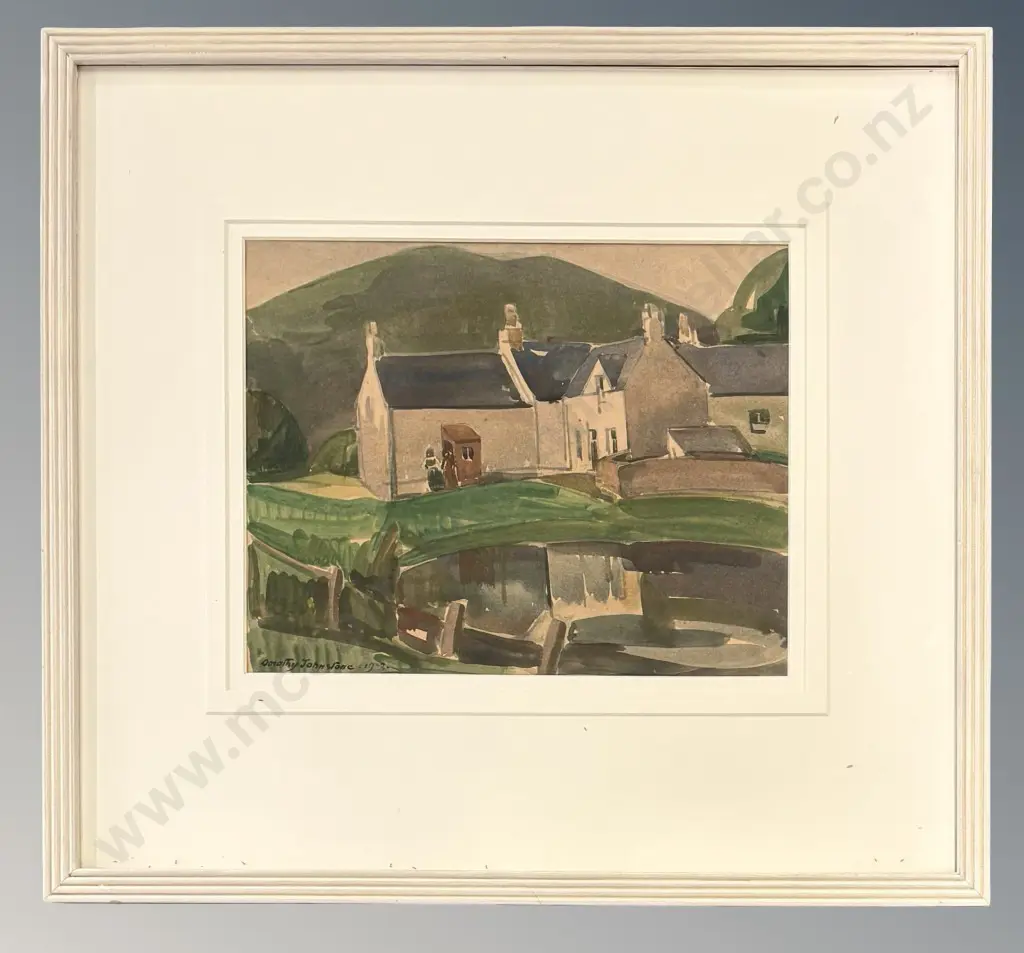 Dorothy Johnstone - A Kirkcudbrightshire Farm, watercolour on paper, 245x310mm Image 1++