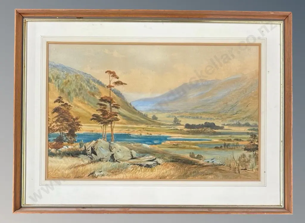 John Gully - Landscape near Nelson, watercolour on paper, 365x570mm Image 1++