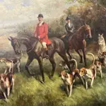 Signed Lower Right - The Hunt, oil on canvas, 590x900mm Image 1++
