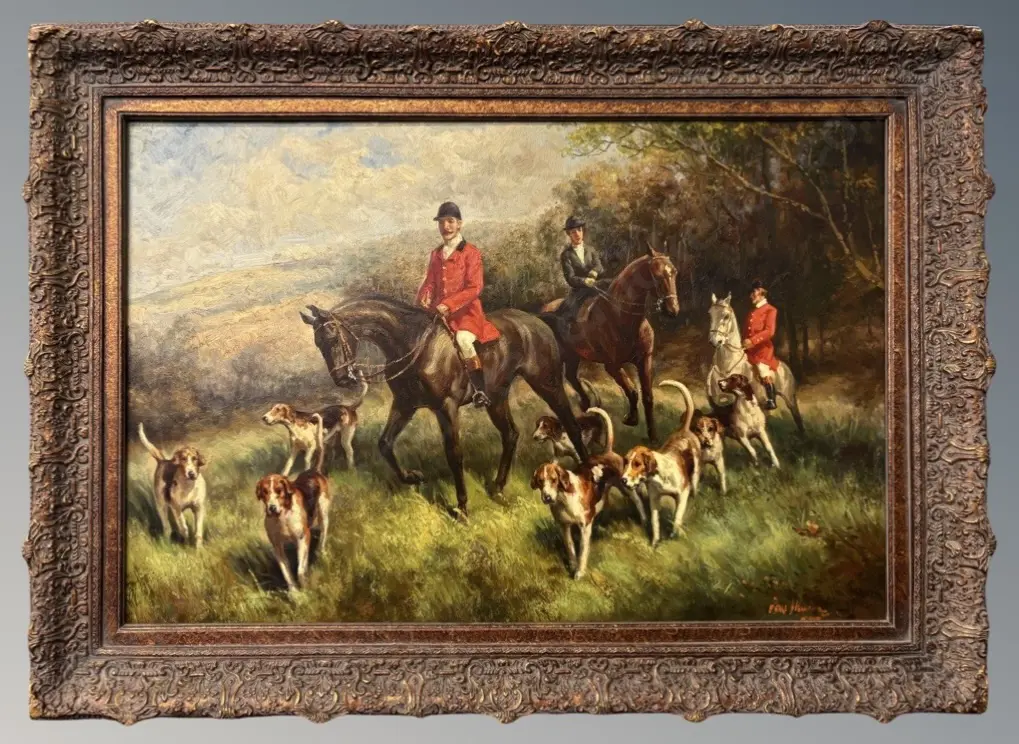 Signed Lower Right - The Hunt, oil on canvas, 590x900mm Image 1++