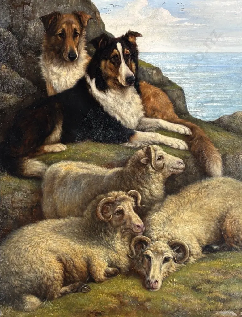 Valentine Thomas Garland - All their Troubles Before Them, oil on canvas, 1110x860mm Image 1++