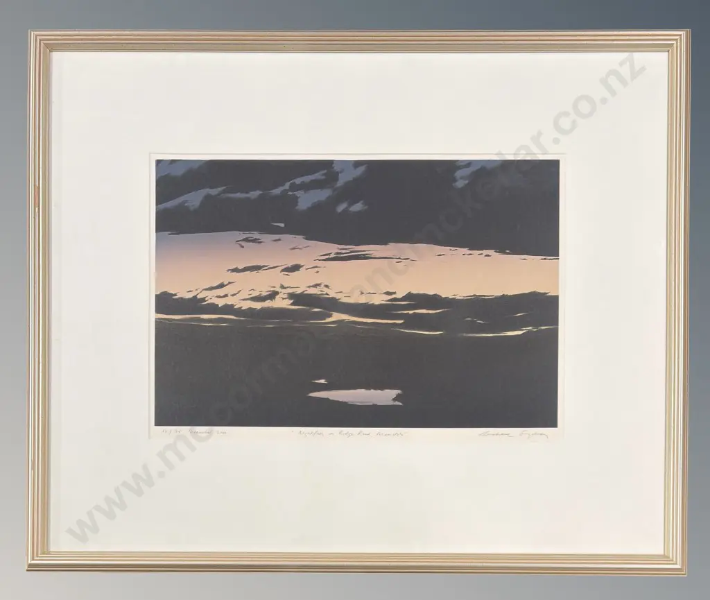 Grahame Sydney - Nightfall on Ridge Road - Maniototo, edition 62/75 work on paper, 440x630mm Image 1++