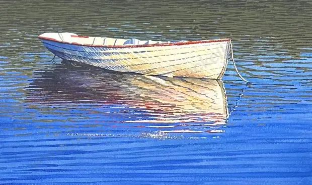 Kelvin McMillan - Dingby in Blue Water, 1999, watercolour on paper, 330x550mm Image 1++
