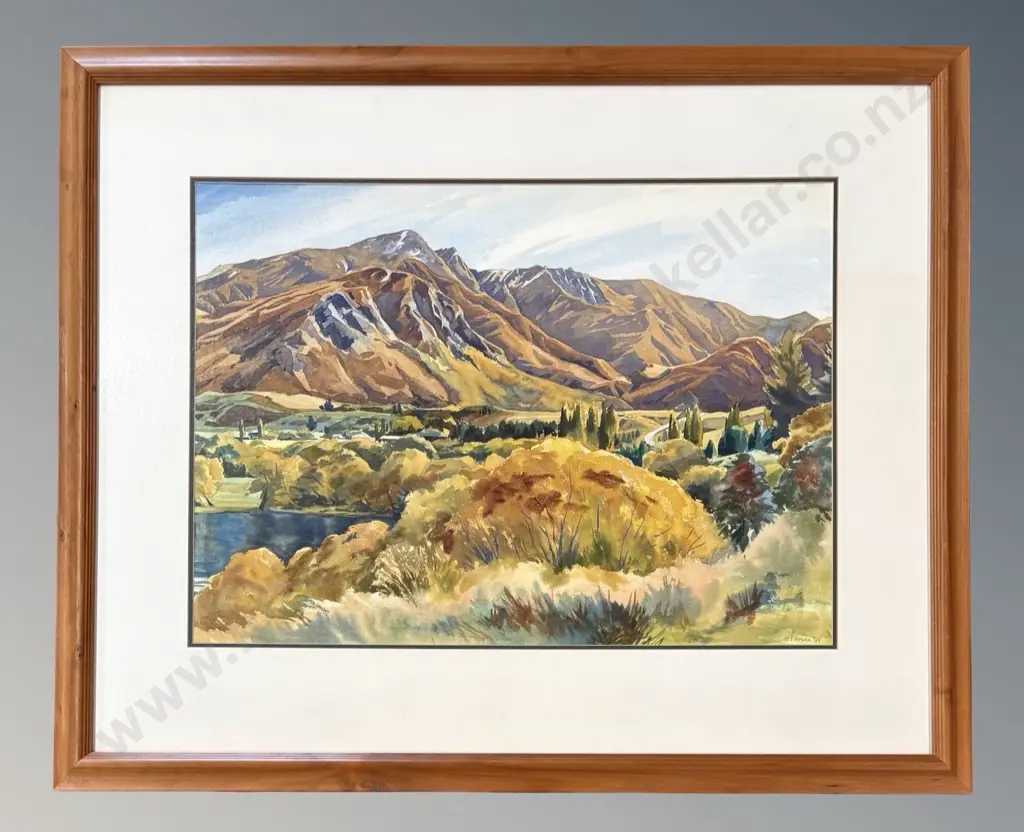 Don McAra - Early Autumn on the road to Arrowtown, 1997, watercolour, 510x700mm Image 1++