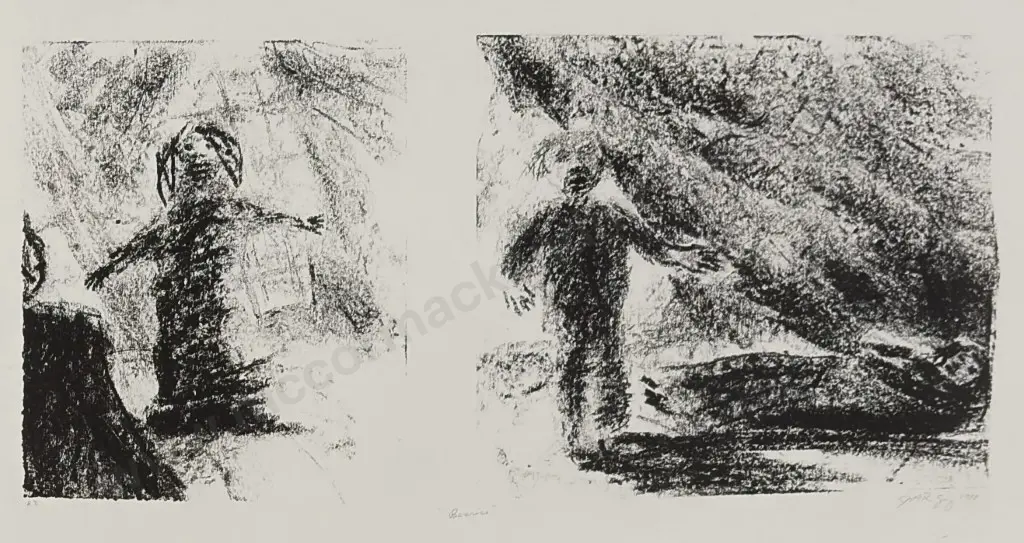Jason Greig - Berenice, lithograph 1988, 260x470mm Image 1++