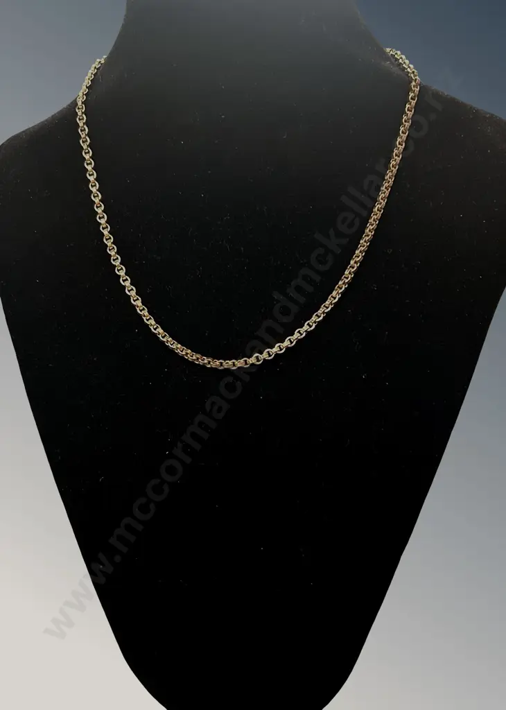 9ct Gold Belcher Link Necklace L46.5cm, TW8.54gms Image 1++