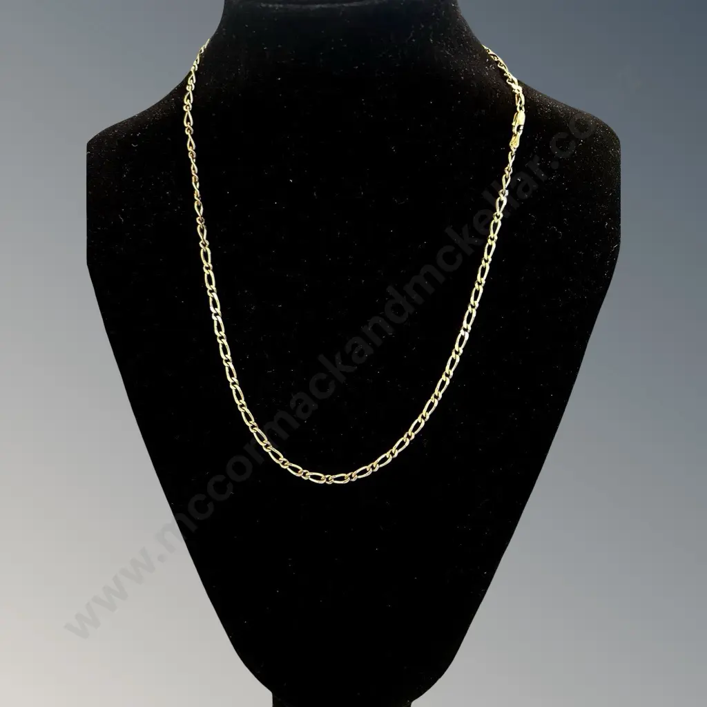 9ct Gold Curb Link Necklace, L52cm, TW12.9gms Image 1++