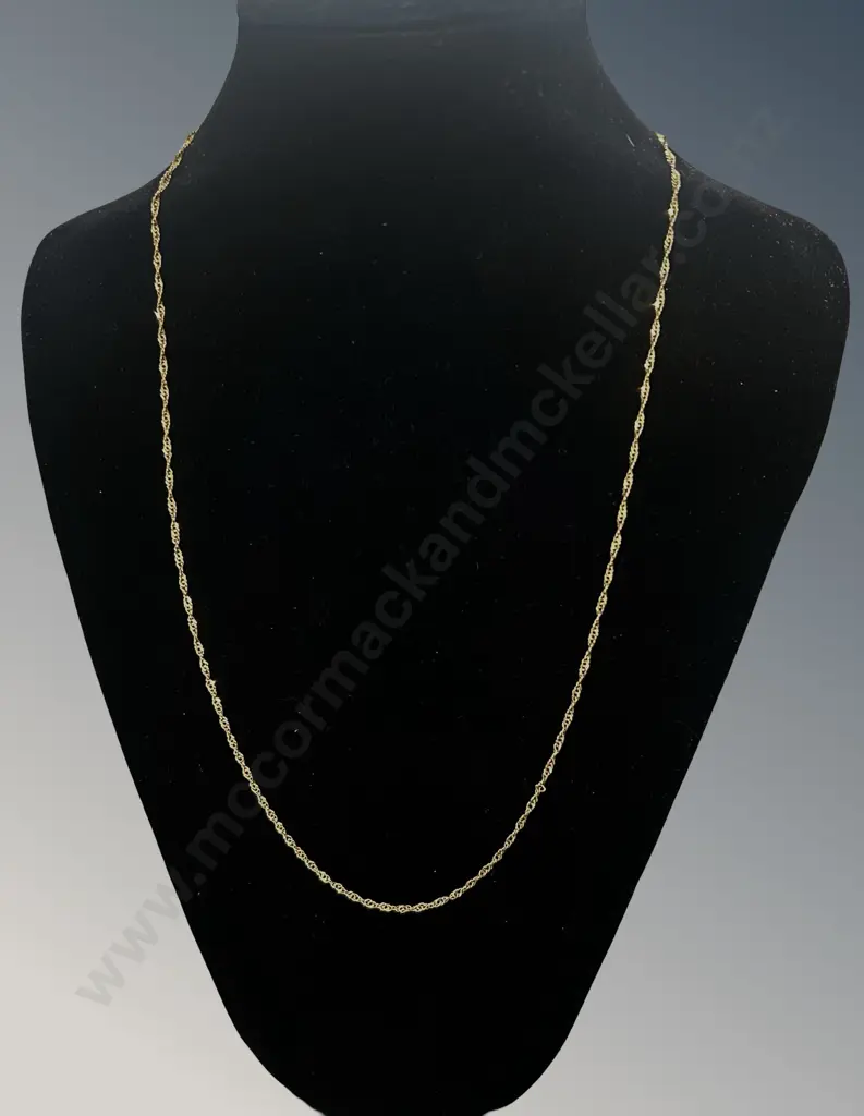 14ct Gold Rope Link Chain, L61cm, TW3.4gms Image 1++