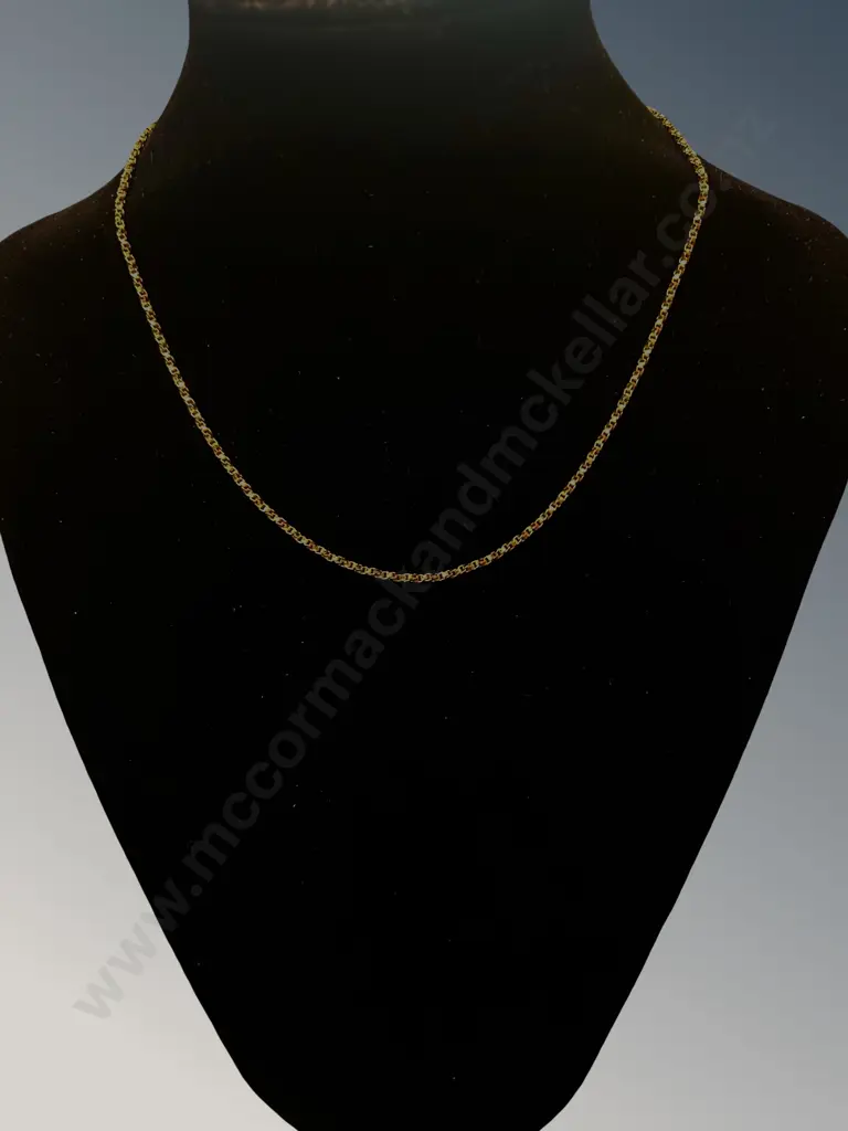 9ct Gold Box Link Chain L50cm, TW4.9gms Image 1++