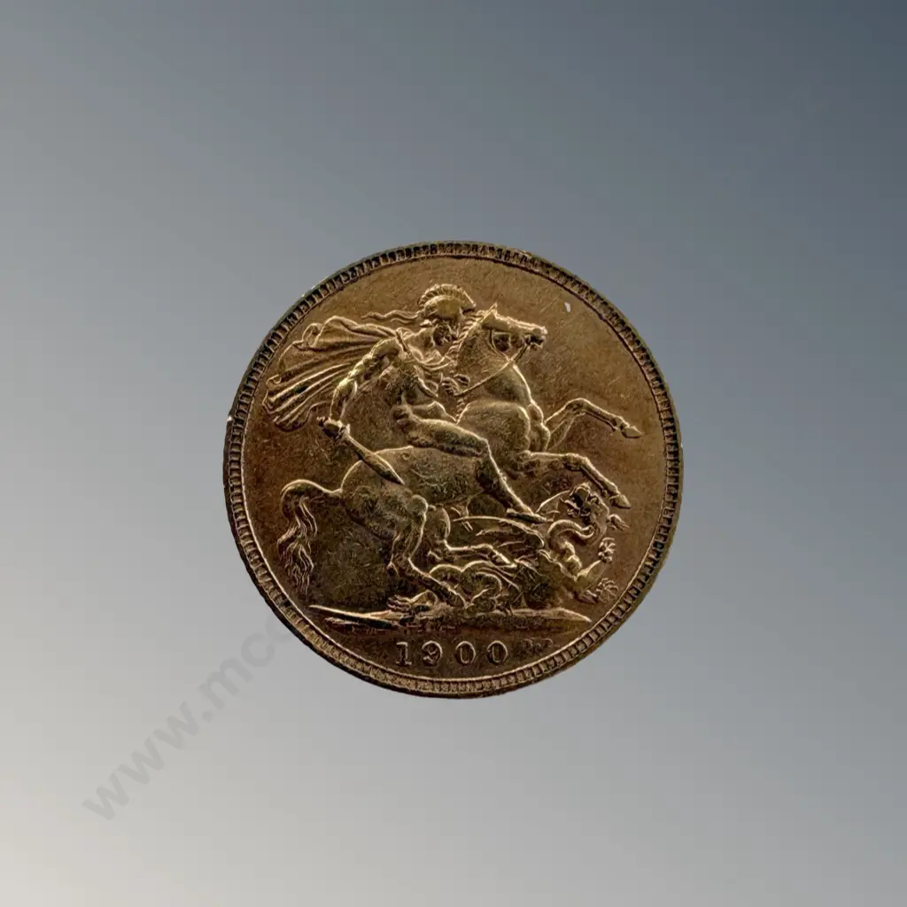 Cased 1900 Gold Sovereign TW8.0gms Image 1++