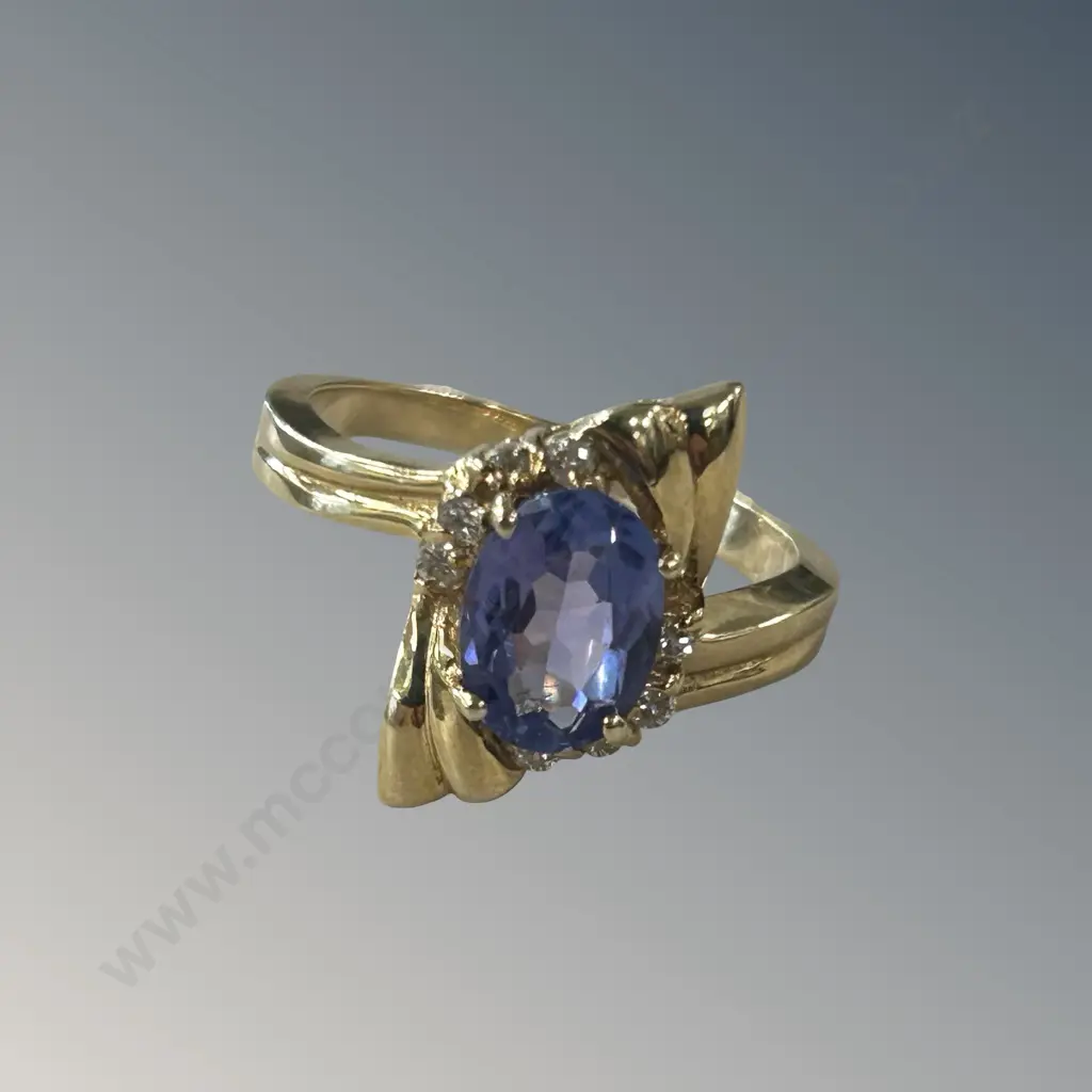 14ct Gold Tanzanite Ring, Size K/L, TW4.12gms Image 1++
