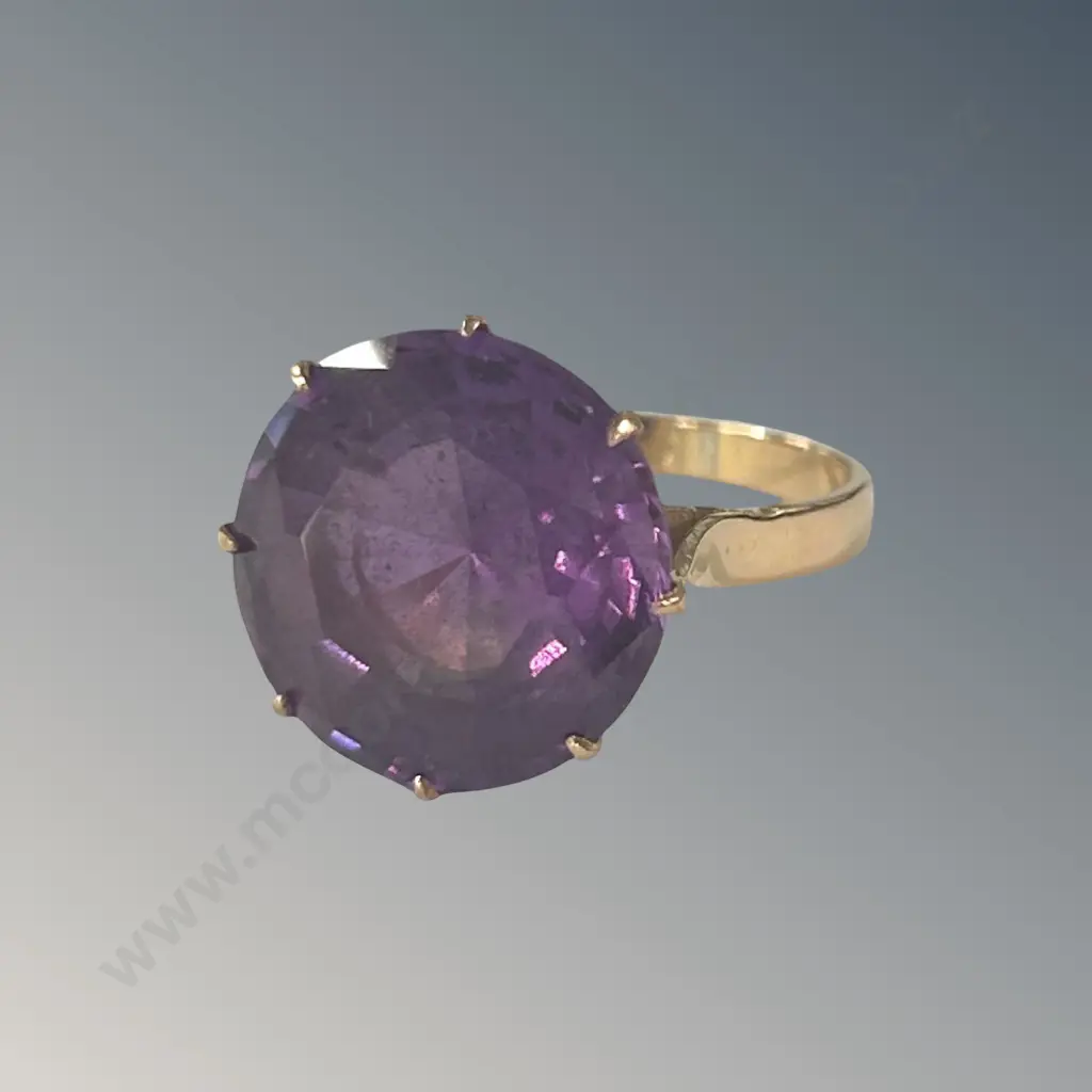 15ct Rose Gold Synthetic Alexandrite Ring, Size K, TW6.0gms Image 1++