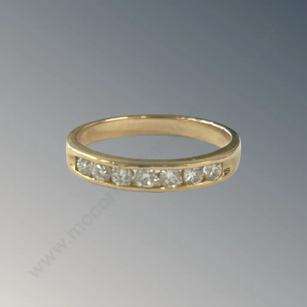 18ct Gold Diamond Channel Set Ring, TW 3.03gms, Size M/O Image 1++