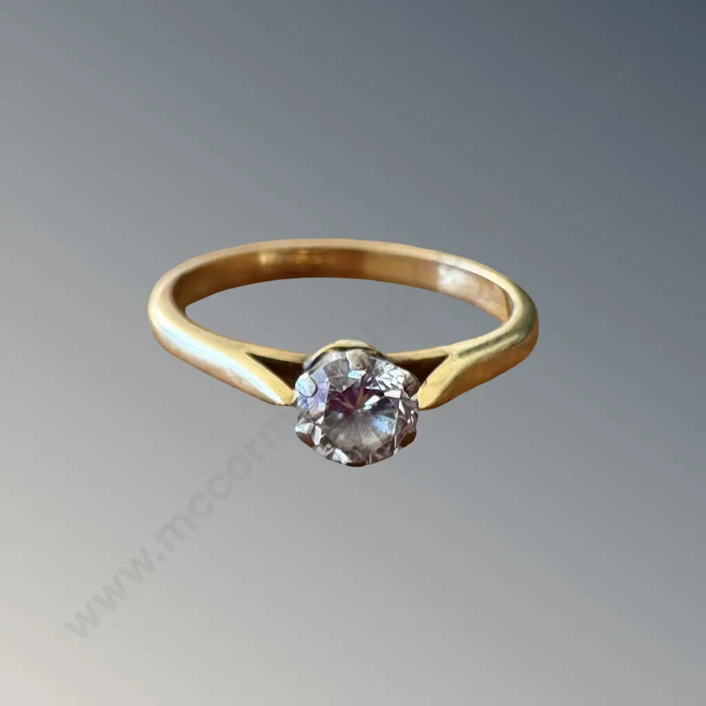 18ct Gold Diamond Solitaire Ring, Size J, TW2.00gms Image 1++