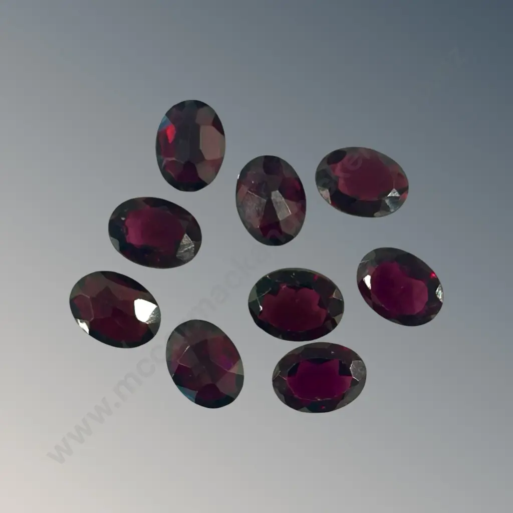 Nine Loose Faceted Garnets, W8mm Image 1++