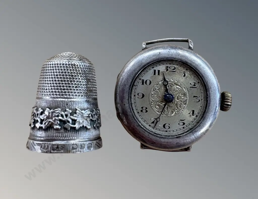 Sterling Silver Watch Face and Thimble TW20gms Image 1++