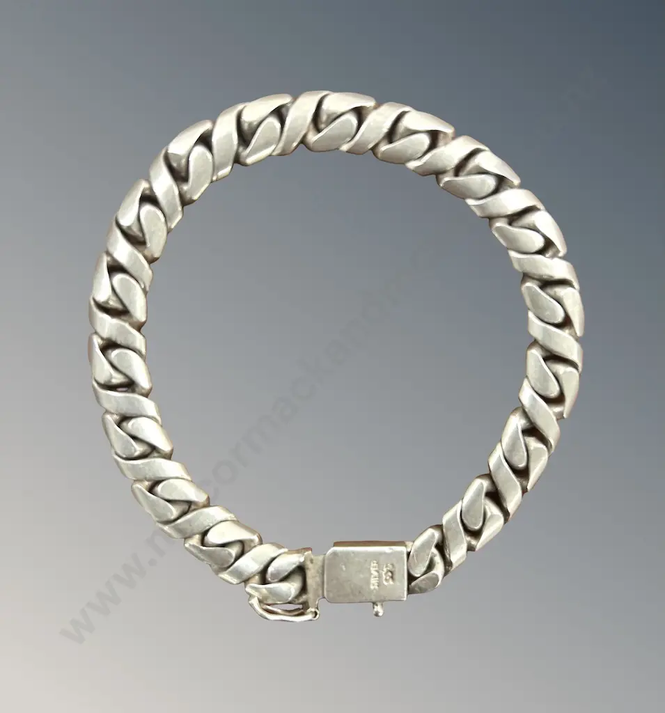 Sterling Silver Flat Link Bracelet, L20cm, TW26.9gms Image 1++