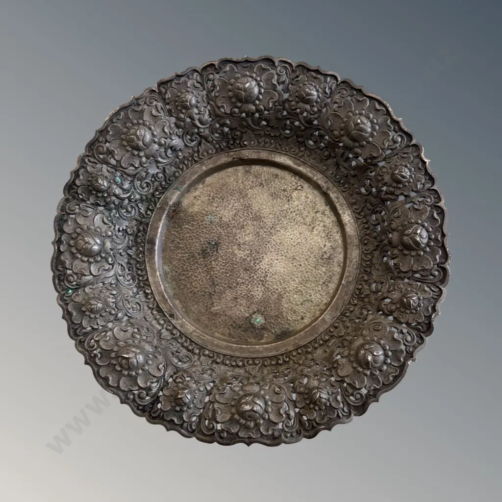 800 Silver Open Pierced Footed Comport, Dia26cm, TW508gms Image 1++